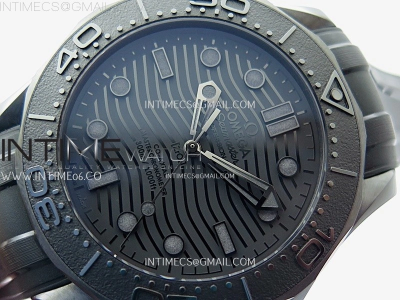 Seamaster 300m 43.5mm Black Ceramic VSF 1:1 Best Edition Black Dial on Black Rubber Strap A8806